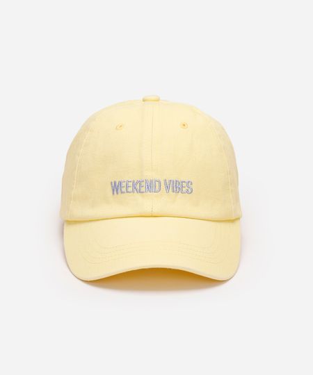 boné aba curva weekend vibes amarelo UNICO