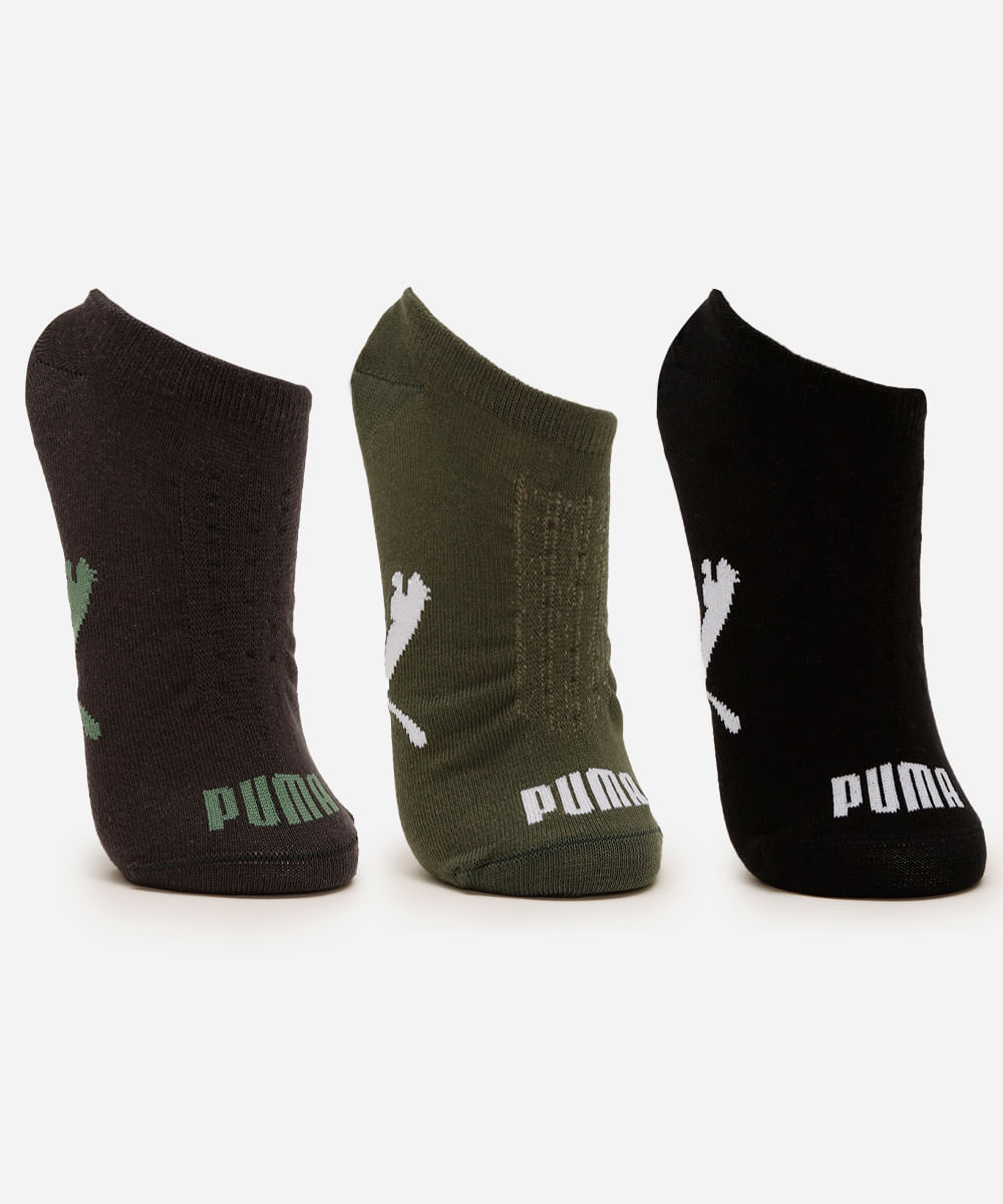 kit de 3 meias masculinas soquete puma colorido kit de 3 meias masculinas soquete puma colorido