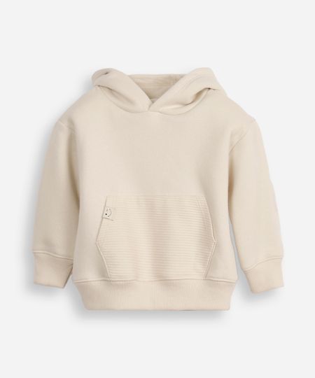 blusão de moletom infantil com capuz e bolso texturizado bege 3 blusão de moletom infantil com capuz e bolso texturizado bege 3