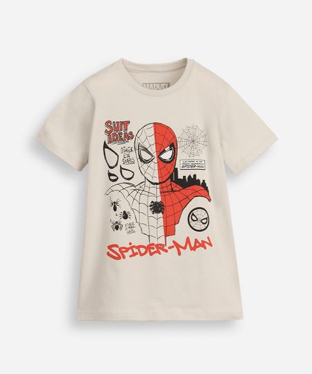 camiseta de algodão infantil manga curta homem aranha cinza 8