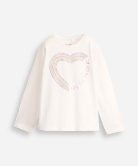 blusa de algodão infantil manga longa you are magical off white 6 blusa de algodão infantil manga longa you are magical off white 6