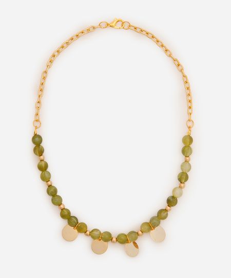 colar com missangas dourado UNICO