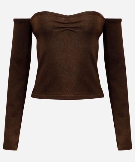 cropped de tricot juvenil ombro a ombro marrom 16 cropped de tricot juvenil ombro a ombro marrom 16