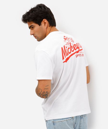 camiseta masculina manga curta mickey off white PP