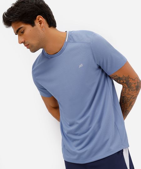 camiseta masculina manga curta esportiva ace azul G camiseta masculina manga curta esportiva ace azul G