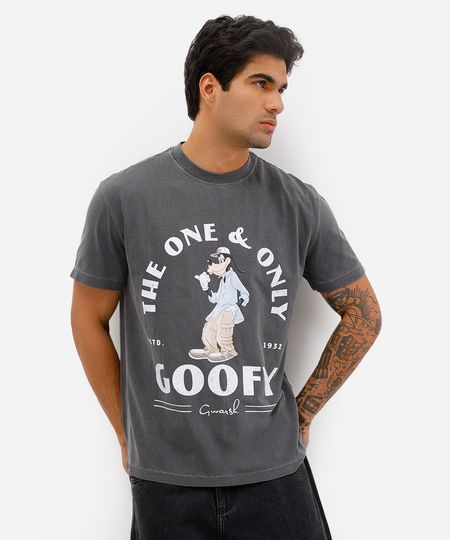 camiseta masculina de algodão pateta estonada - chumbo P camiseta masculina de algodão pateta estonada - chumbo P