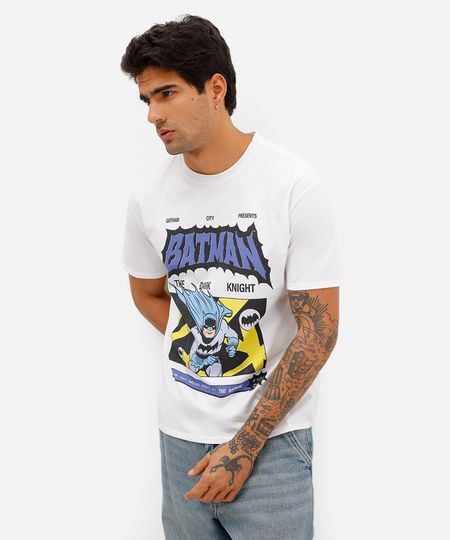 camiseta masculina de algodão batman off white P camiseta masculina de algodão batman off white P