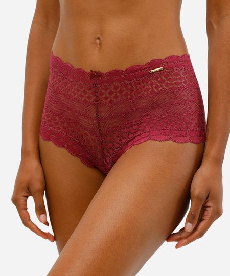 calcinha caleçon de renda roxa P calcinha caleçon de renda roxa P