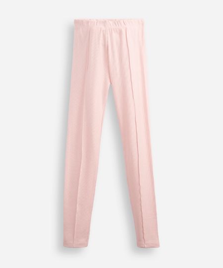 calça legging infantil canelada com nervura rosa 4