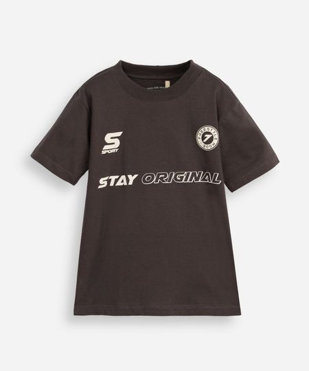 camiseta infantil de algodão estampada cinza 4 camiseta infantil de algodão estampada cinza 4