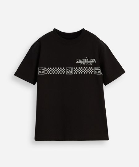 camiseta infantil de algodão minecraft preta 6