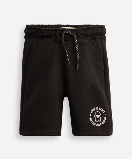 bermuda infantil de moletom sem felpa estampado preto 4 bermuda infantil de moletom sem felpa estampado preto 4