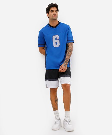 bermuda masculina esportiva ace com recortes texturizada preta M