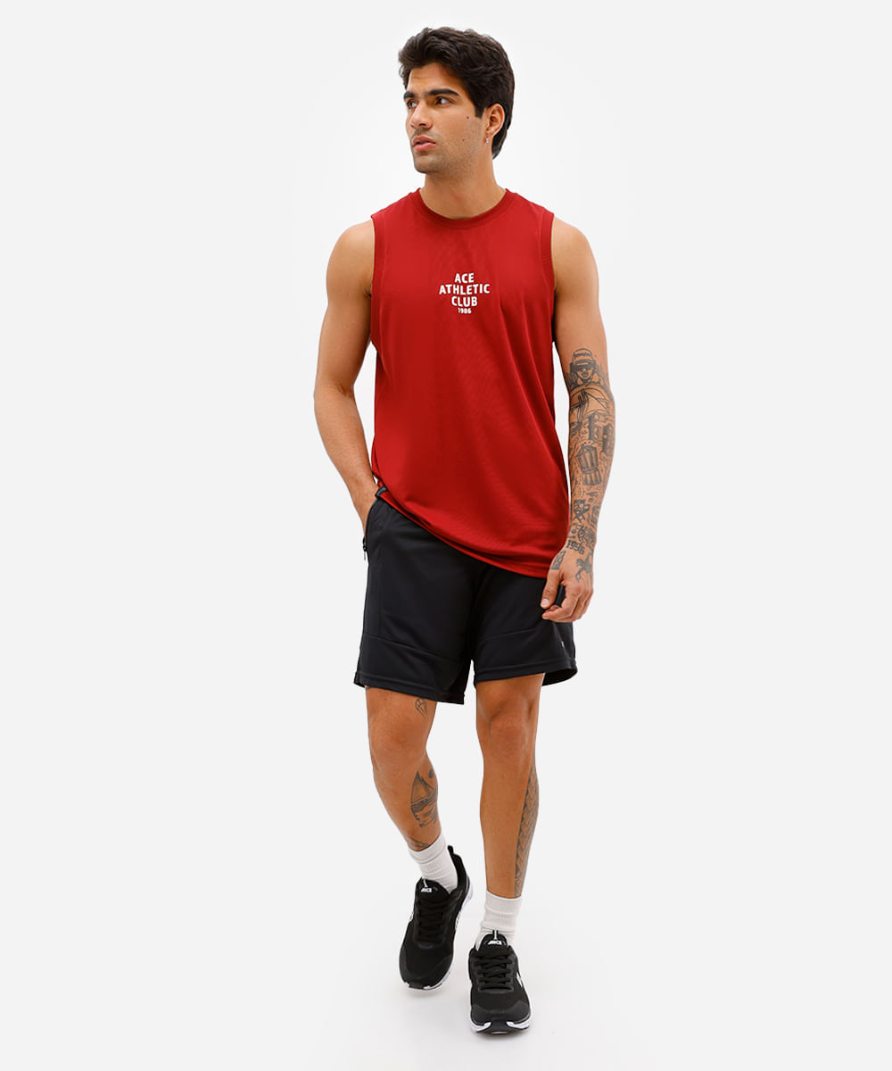 bermuda masculina esportiva ace com recortes preto