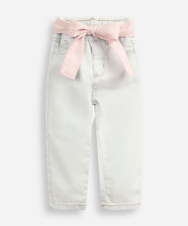 calça skinny infantil jeans com faixa poá azul 5