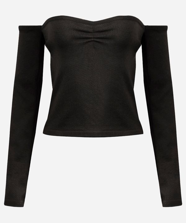 cropped de tricot juvenil ombro a ombro preto 14