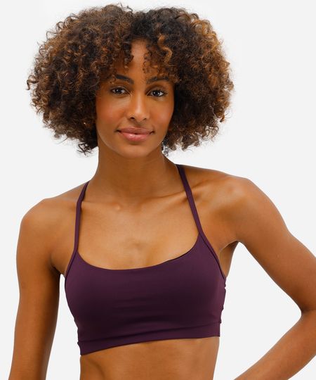 top feminino esportivo ace com bojos removíveis roxo P