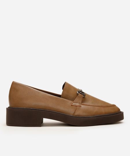 mocassim feminino com fivela oneself bege 36