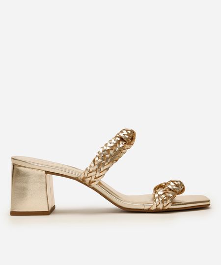 tamanco tira trançada metalizado oneself dourado 36 tamanco tira trançada metalizado oneself dourado 36