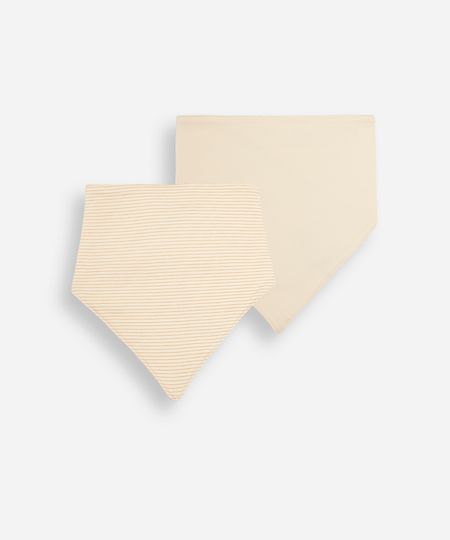 Kit de 2 babadores bandana bege UNICO