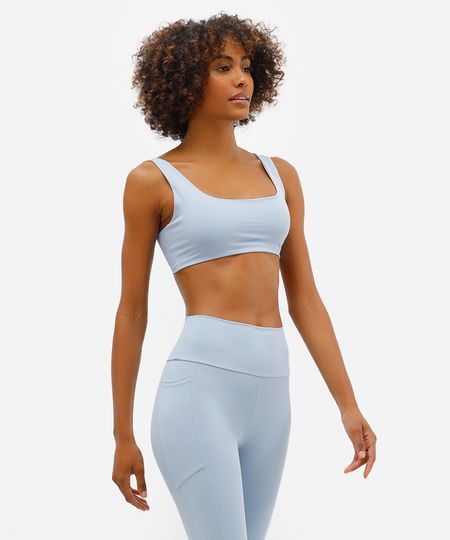 top feminino esportivo ace decote quadrado azul P