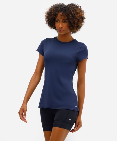 camiseta com recorte manga curta esportiva ace azul G