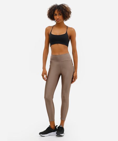 calça legging cintura alta com bolso esportiva ace marrom M