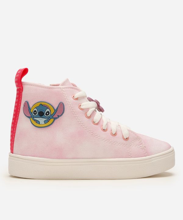 tênis infantil cano médio lilo e stitch rosa 34