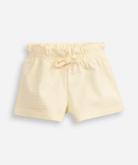 short clochard infantil texturizado amarelo 2