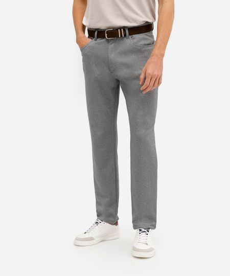 calça slim masculina com cordão cinza 46