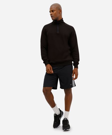 bermuda masculina esportiva ace texturizada com listras preta G bermuda masculina esportiva ace texturizada com listras preta G