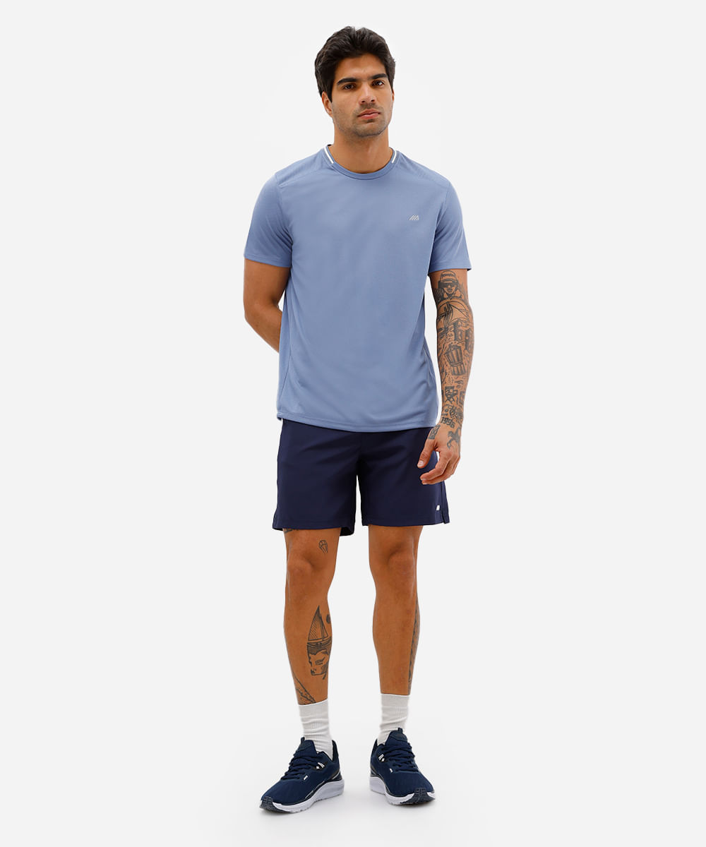 short masculino com recorte esportivo ace azul