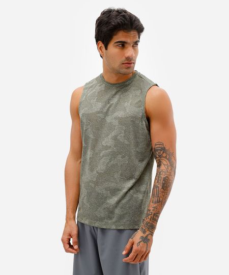 regata machão masculina esportiva ace camuflada verde P