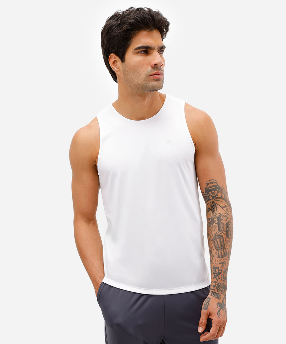 regata masculina esportiva ace com refletivo branca