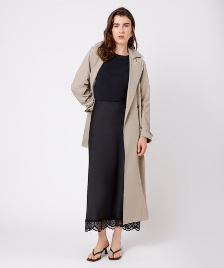 saia midi feminina acetinada com renda mindset preta 38 saia midi feminina acetinada com renda mindset preta 38