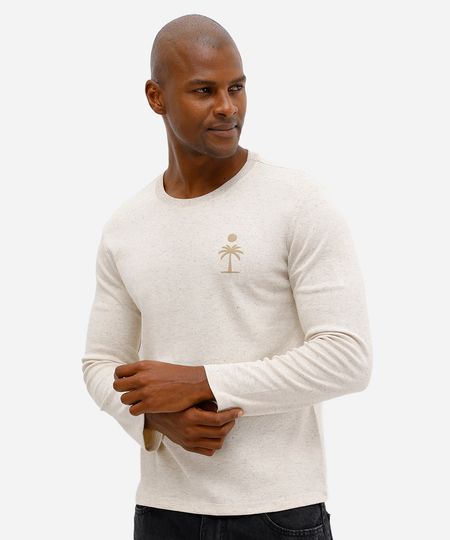 camiseta masculina manga longa estampada off white M camiseta masculina manga longa estampada off white M