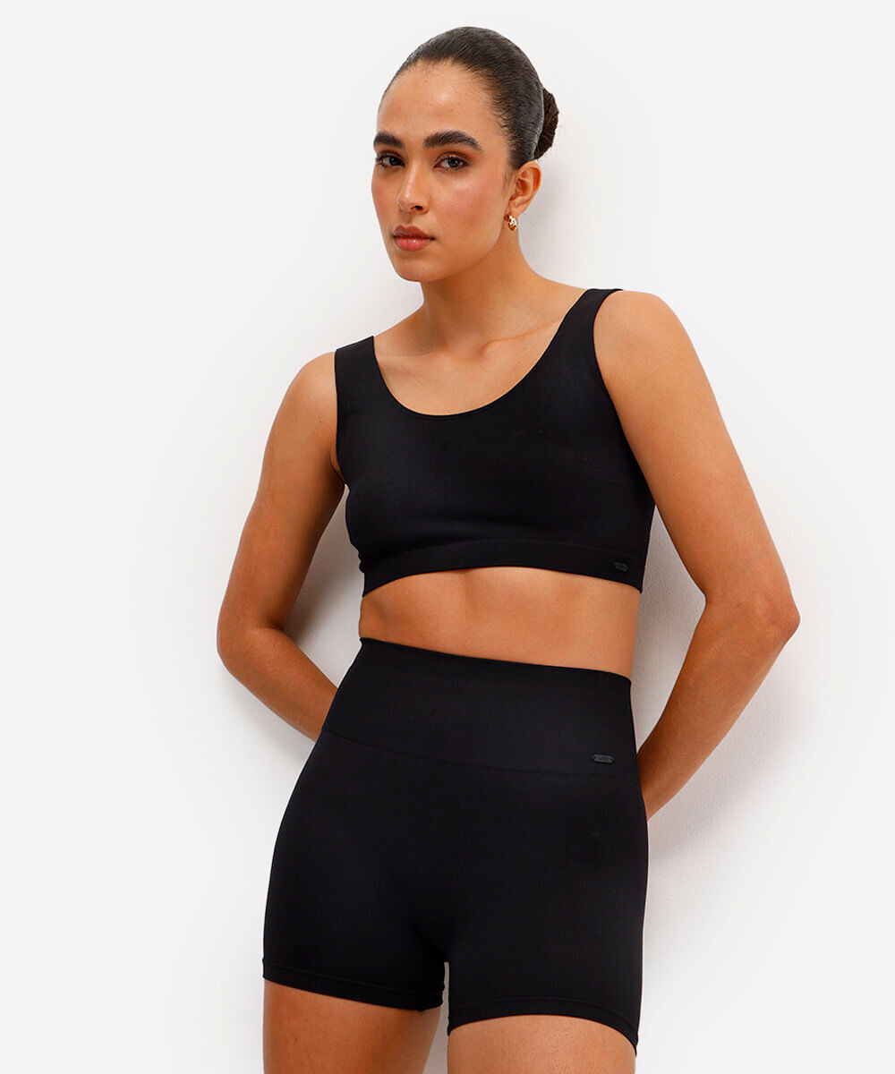 bermuda sem costura esportiva ace - preto