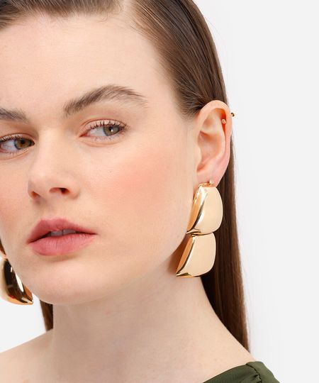 brinco trapézio dourado UNICO brinco trapézio dourado UNICO