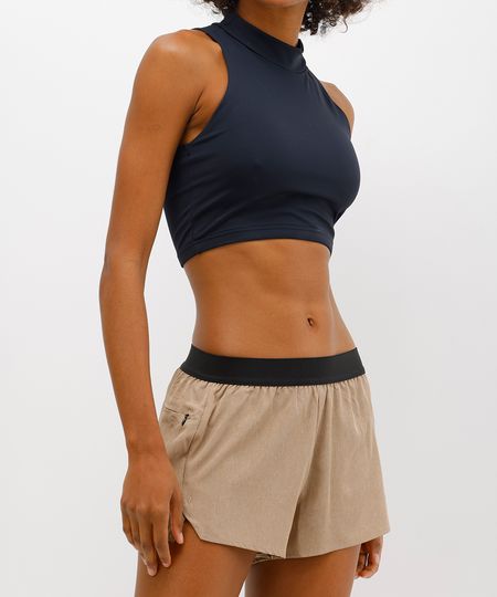 short running feminino esportivo ace cós elástico bege P short running feminino esportivo ace cós elástico bege P