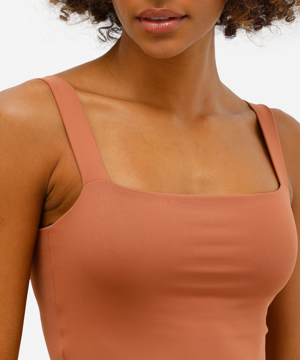 top alongado feminino esportivo ace marrom