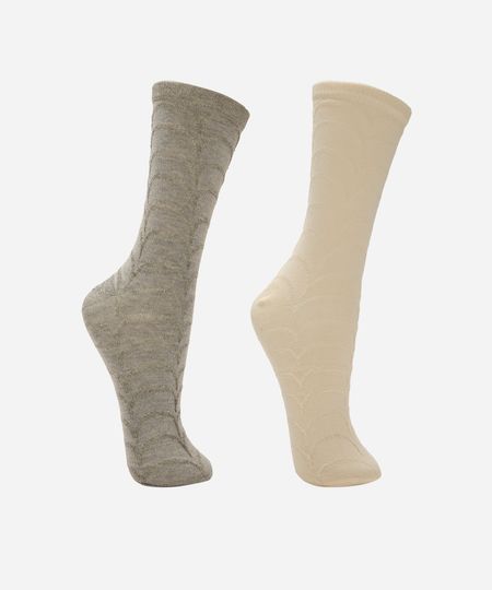 kit de 2 meias femininas cano longo texturizada colorida 34-39 kit de 2 meias femininas cano longo texturizada colorida 34-39