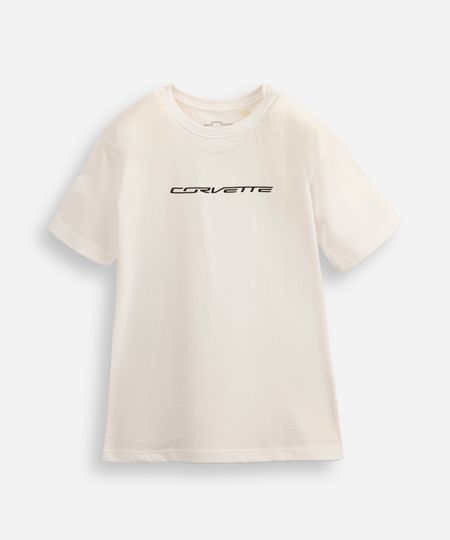 camiseta de algodão infantil chevrolet corvette off white 6