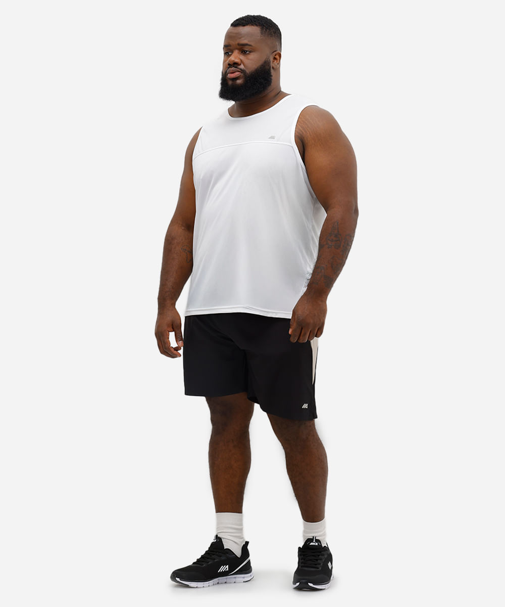 short cós elástico plus size esportivo ace bege