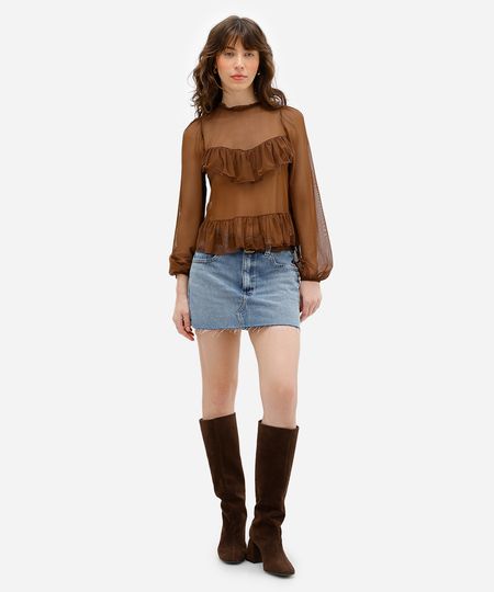 minissaia feminina jeans cintura média azul 36 minissaia feminina jeans cintura média azul 36