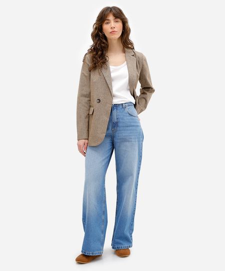 calça boyfriend feminina jeans cintura média azul 38 calça boyfriend feminina jeans cintura média azul 38