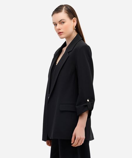 blazer feminino de alfaiataria preto PP