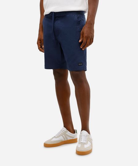 bermuda reta masculina de sarja com cordão azul 38