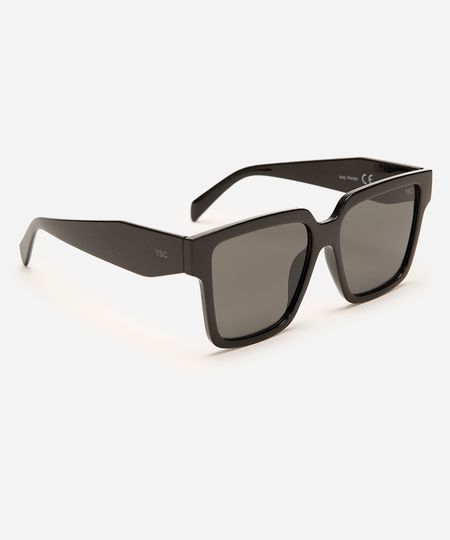 óculos de sol quadrado preto UNICO