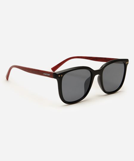 óculos de sol quadrado triton preto UNICO