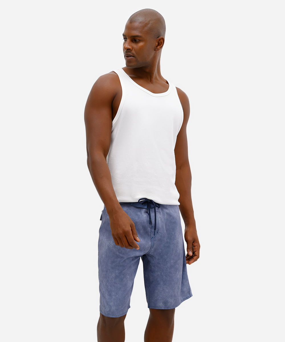 short boardshort masculino estampado azul